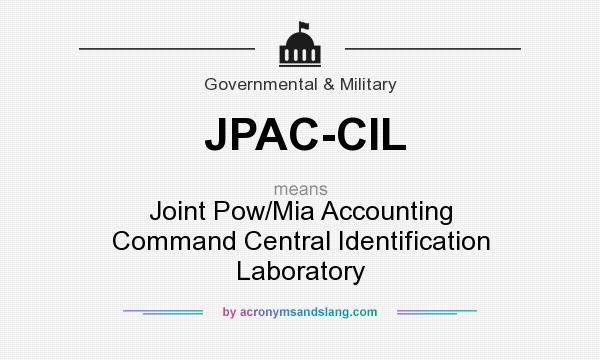 What does JPAC-CIL mean? It stands for Joint Pow/Mia Accounting Command Central Identification Laboratory
