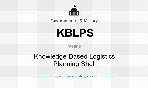 What does KBLPS mean? It stands for Knowledge-Based Logistics Planning Shell
