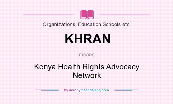 What does KHRAN mean? It stands for Kenya Health Rights Advocacy Network