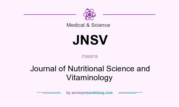 What does JNSV mean? It stands for Journal of Nutritional Science and Vitaminology