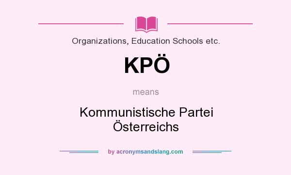 What does KPÖ mean? It stands for Kommunistische Partei Österreichs