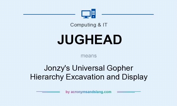 What does JUGHEAD mean? It stands for Jonzy`s Universal Gopher Hierarchy Excavation and Display