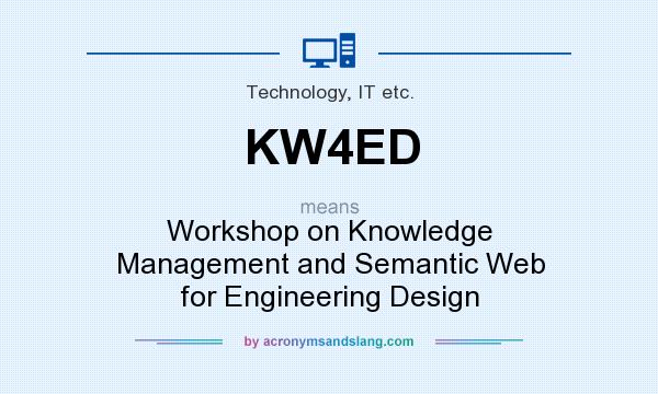 What does KW4ED mean? It stands for Workshop on Knowledge Management and Semantic Web for Engineering Design