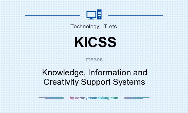 What does KICSS mean? It stands for Knowledge, Information and Creativity Support Systems
