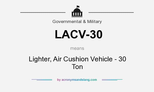 What does LACV-30 mean? It stands for Lighter, Air Cushion Vehicle - 30 Ton