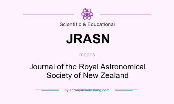 What does JRASN mean? It stands for Journal of the Royal Astronomical Society of New Zealand