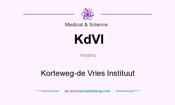 What does KdVI mean? It stands for Korteweg-de Vries Instituut