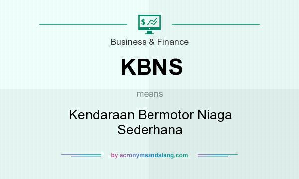 What does KBNS mean? It stands for Kendaraan Bermotor Niaga Sederhana