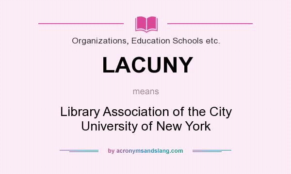 What does LACUNY mean? It stands for Library Association of the City University of New York