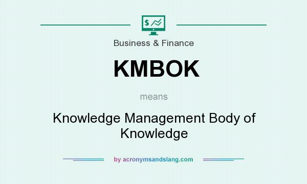 What does KMBOK mean? It stands for Knowledge Management Body of Knowledge