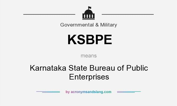 What does KSBPE mean? It stands for Karnataka State Bureau of Public Enterprises