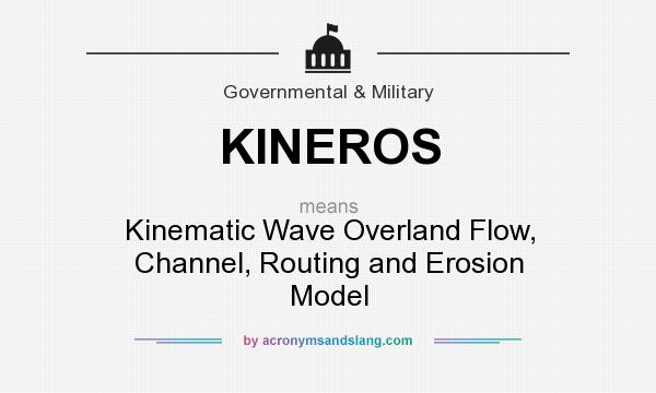 What does KINEROS mean? It stands for Kinematic Wave Overland Flow, Channel, Routing and Erosion Model