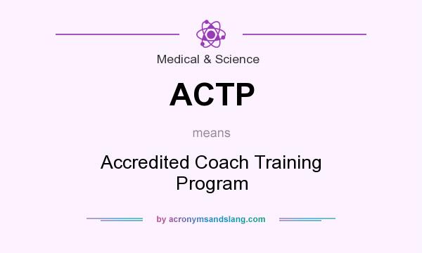 What does ACTP mean? It stands for Accredited Coach Training Program