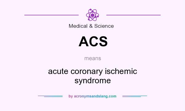 What does ACS mean? It stands for acute coronary ischemic syndrome