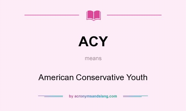 What does ACY mean? It stands for American Conservative Youth