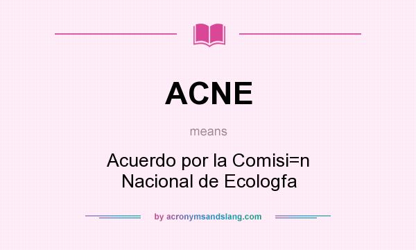 What does ACNE mean? It stands for Acuerdo por la Comisi=n Nacional de Ecologfa