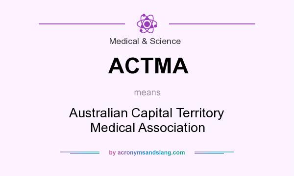 What does ACTMA mean? It stands for Australian Capital Territory Medical Association
