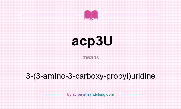 What does acp3U mean? It stands for 3-(3-amino-3-carboxy-propyl)uridine