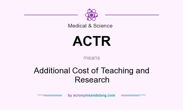 What does ACTR mean? It stands for Additional Cost of Teaching and Research
