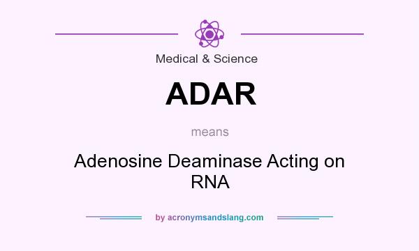 What does ADAR mean? It stands for Adenosine Deaminase Acting on RNA