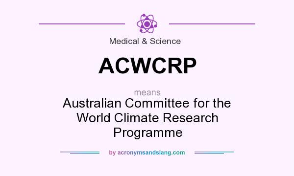 What does ACWCRP mean? It stands for Australian Committee for the World Climate Research Programme