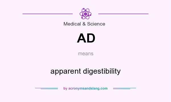 What does AD mean? It stands for apparent digestibility