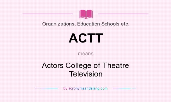 What does ACTT mean? It stands for Actors College of Theatre Television