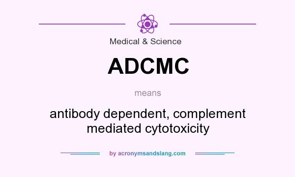What does ADCMC mean? It stands for antibody dependent, complement mediated cytotoxicity