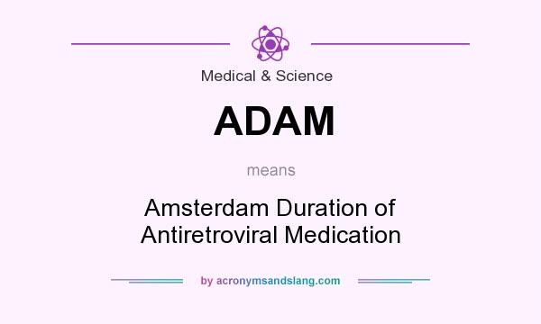 What does ADAM mean? It stands for Amsterdam Duration of Antiretroviral Medication