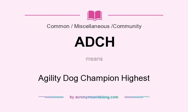 What does ADCH mean? It stands for Agility Dog Champion Highest