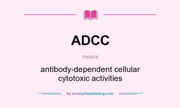 What does ADCC mean? It stands for antibody-dependent cellular cytotoxic activities