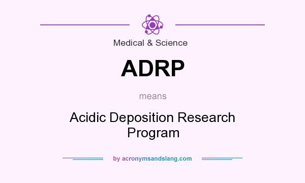 What does ADRP mean? It stands for Acidic Deposition Research Program