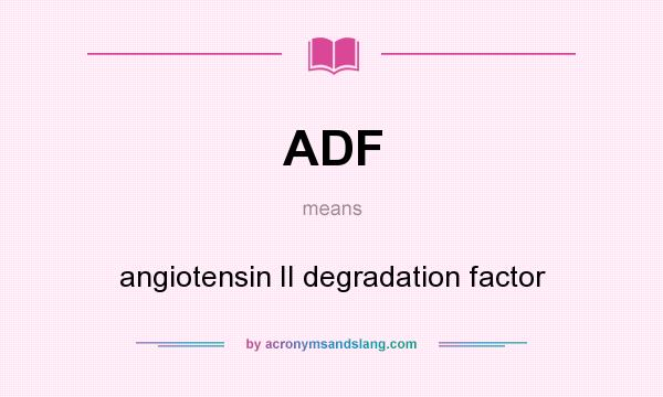 What does ADF mean? It stands for angiotensin II degradation factor