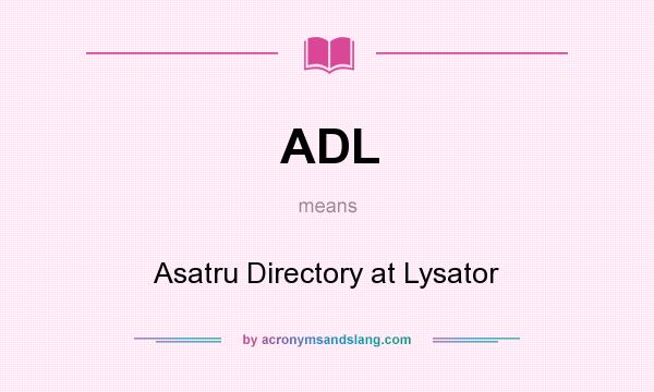 What does ADL mean? It stands for Asatru Directory at Lysator
