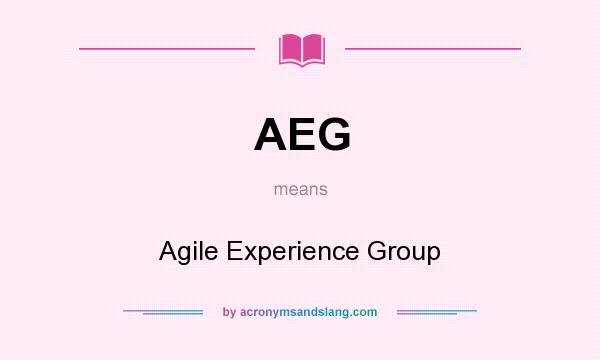 What does AEG mean? It stands for Agile Experience Group