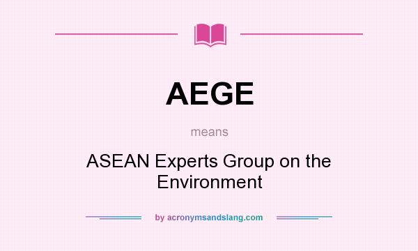 What does AEGE mean? It stands for ASEAN Experts Group on the Environment