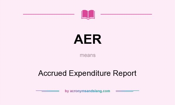 What does AER mean? It stands for Accrued Expenditure Report