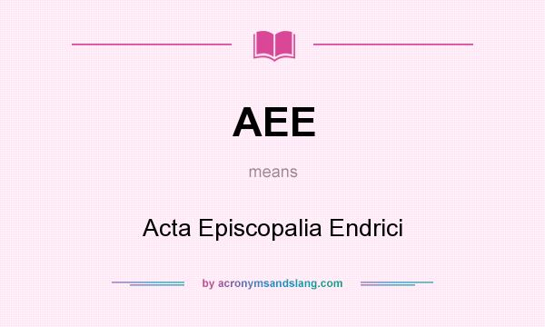 What does AEE mean? It stands for Acta Episcopalia Endrici