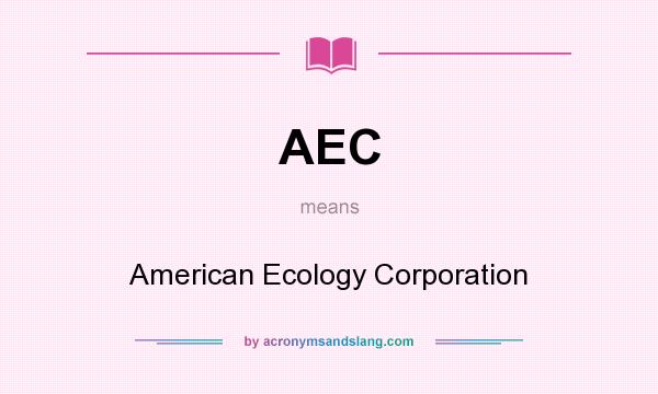 What does AEC mean? It stands for American Ecology Corporation