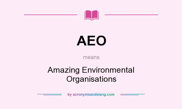 What does AEO mean? It stands for Amazing Environmental Organisations