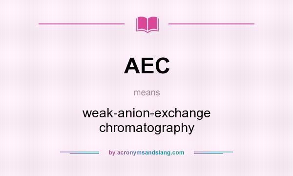 What does AEC mean? It stands for weak-anion-exchange chromatography