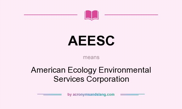 What does AEESC mean? It stands for American Ecology Environmental Services Corporation