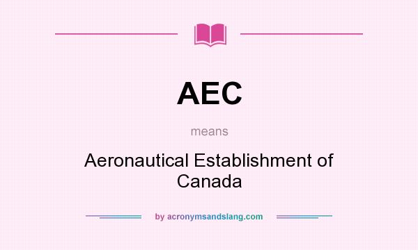 What does AEC mean? It stands for Aeronautical Establishment of Canada