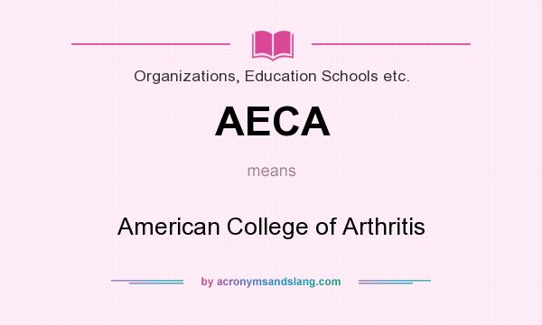 What does AECA mean? It stands for American College of Arthritis