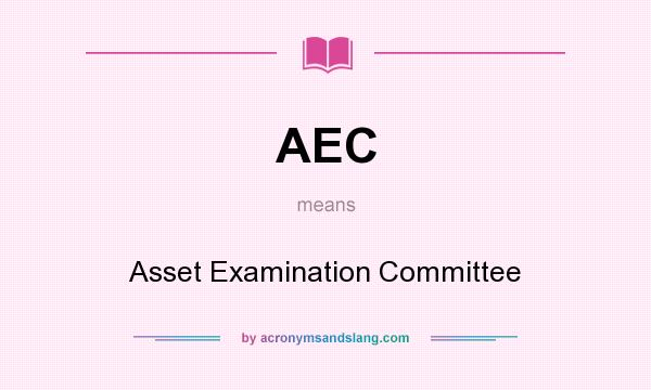 What does AEC mean? It stands for Asset Examination Committee