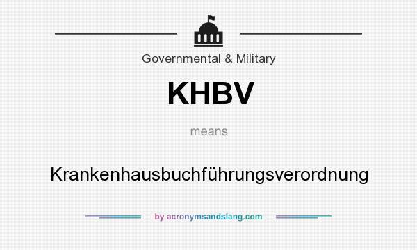 What does KHBV mean? It stands for Krankenhausbuchführungsverordnung