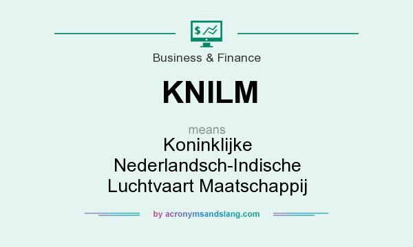What does KNILM mean? It stands for Koninklijke Nederlandsch-Indische Luchtvaart Maatschappij