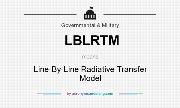 What does LBLRTM mean? It stands for Line-By-Line Radiative Transfer Model