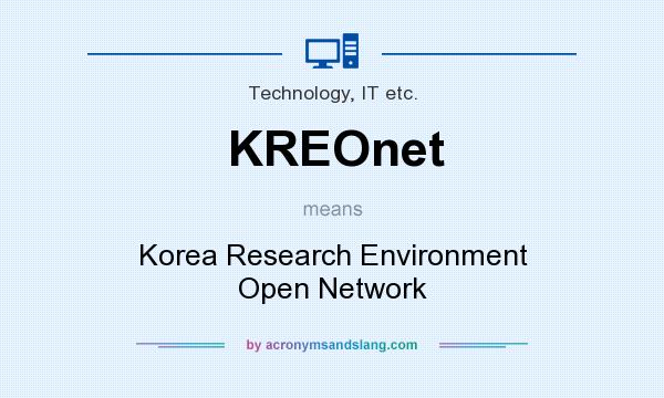 What does KREOnet mean? It stands for Korea Research Environment Open Network