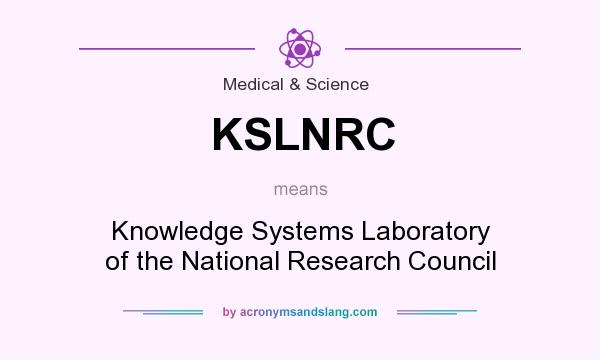 What does KSLNRC mean? It stands for Knowledge Systems Laboratory of the National Research Council